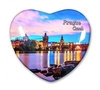 Czech Prague Fridge Magnet Refrigerator Stickers Collection Decorative Magnet Travel Souvenir Heart-Shaped Crystal Glass