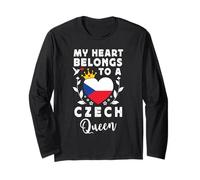 Czech Queen Czech Wife Girlfriend Czech Republic Flag Long Sleeve T-Shirt