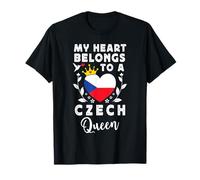 Czech Queen Czech Wife Girlfriend Czech Republic Flag T-Shirt