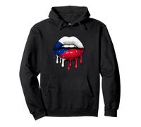 Czech Repubilc Girl Lips Drip Pullover Hoodie