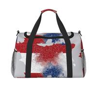 Czech Republic animation flag map Print Stylish Foldable Carry On Tote with Waterproof Zipper for Weekend Getaways Bag