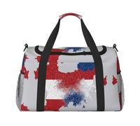 Czech Republic animation flag map print Travel Duffle Bag Gym Bag for Women,Puffer Tote Bag,Weekender Overnight Bag Organizer, Black, One Size