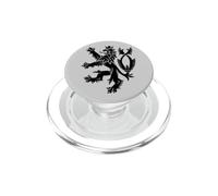 CZECH REPUBLIC BOHEMIAN DOUBLE-TAILED LION FLAG SYMBO BLACK PopSockets PopGrip for MagSafe