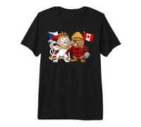 Czech Republic Canada Flag Czech Roots Canadian Heritage Premium T-Shirt