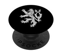 Czech Republic Coat of Arms Double Tailed Lion Flag PopSockets Adhesive PopGrip