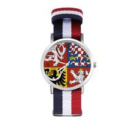 Czech Republic Coat of Arms Flag Custom Quartz Watches Arabic Numerals Wrist Watch with Adjustable Strap for Men Women