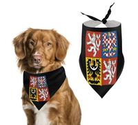 Czech Republic Coat of Arms Flag Cute Dog Bandanna Scarf Printed Adjustable Triangle Pet Kerchief for Dogs And Cats