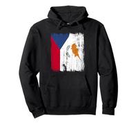 Czech Republic Cyprus Half Flag Czech Cypriot Heritage Pullover Hoodie