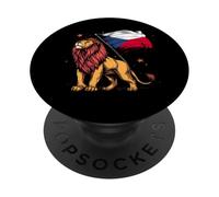 Czech Republic Czech Flag Lion Czech Heart Pride Ceska PopSockets Adhesive PopGrip