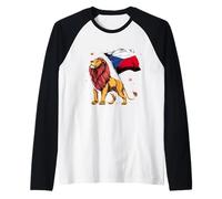 Czech Republic Czech Flag Lion Czech Heart Pride Ceska Raglan Baseball Tee
