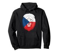 Czech Republic Flag Colors Lion Head Pullover Hoodie