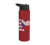 Czech Republic Flag It's in My DNA Heart Czech Flag Ceska Stainless Steel Insulated Water Bottle