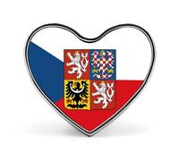 Czech Republic Flag National Emblem Heart Shaped Enamel Brooch Pin Button Badges Decoration Hat Clothing Bag Accessories Gift Crafts