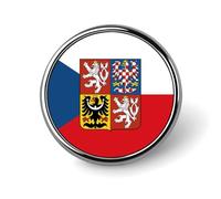 Czech Republic Flag National Emblem Round Enamel Brooch Pin Button Badges Decoration Hat Clothing Bag Accessories Gift Crafts