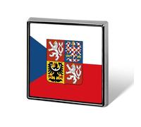 Czech Republic Flag National Emblem Square Enamel Brooch Pin Button Badges Decoration Hat Clothing Bag Accessories Gift Crafts