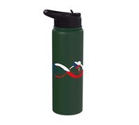 Czech Republic Heartbeat EKG Pulse Heart Infinity Czech Flag Stainless Steel Insulated Water Bottle