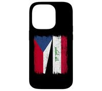 Czech Republic Iraq Half Flag Czech Iraqi Jersey Case for iPhone 14 Pro