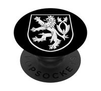 CZECH REPUBLIC LION SYMBOL CZECHIA COAT OF ARMS FLAG SHIELD PopSockets Adhesive PopGrip