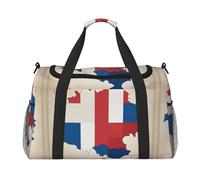 Czech Republic mosaic flag map print Travel Duffle Bag Gym Bag for Women,Puffer Tote Bag,Weekender Overnight Bag Organizer, Black, One Size