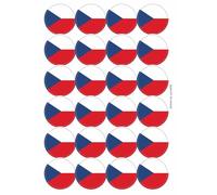 Czech Republic National Flag Circular Matt Paper Stickers A4 Sheet of 24 (Each Sticker is 45mm Diameter)