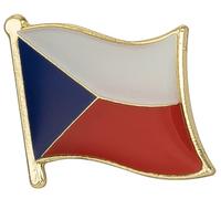Czech Republic National Flag Enamel Pin Badge Lapel - 1.9cm x 1.6cm - Hard Enamel Czech Flag Design - Patriotic Souvenir for Jacket, Hat, or Backpack