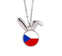 czech republic national flag eu country Rabbit Necklace Pendant Bunny Animal Jewelry Gift