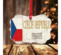 Czech Republic Prague Christmas Ornaments Czech Republic Christmas Tree Ornament Keepsake Acrylic Christmas Bauble for Christmas Tree Decorations Xmas Holiday Birthday Gift