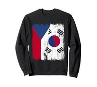 Czech Republic South Korea Half Flag Czech South Korean Sweatshirt