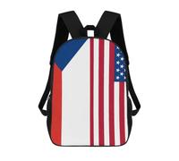 Czech Republic U.S.A. Flag Classic Mens Backpack Womens 17 Inch Shoulder Bag