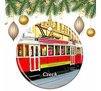 Czech Tram Prague Christmas Xmas Tree Ornament Decoration Wedding Hanging Pendant Decor City Travel Souvenir Collection