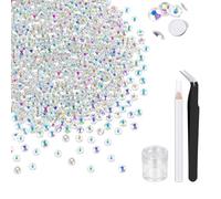 Czech White AB Crystal Rhinestones 7200Pcs Flatback Nail Art Kit