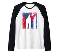 Czechia Cuba Half Flag Czechian Cuban Heritage Raglan Baseball Tee