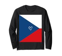 Czechia Flag Czech Heart Proud Heritage National Day Long Sleeve T-Shirt