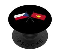 Czechia Vietnam Crossed Flags Czech Republic Vietnamese PopSockets Adhesive PopGrip