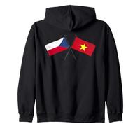 Czechia Vietnam Crossed Flags Czech Republic Vietnamese Zip Hoodie