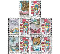 Czechoslovakia 2758Zf-2762Zf with zierfeld (complete.issue.) unmounted mint/never hinged ** MNH 1984 Cosmos (Stamps for collectors) Space