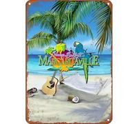 CZEGPUB Margaritaville Rock Band Style Music Vintage Poster Tin Sign Aluminum Sign, Home Kitchen, MenS Cave, Bar, Garage Wall Decoration, 8X12 Inches