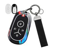 CZEMAM Key Fob Cover Fit for Geely EX2 2026 Sporty Style Key Case Shell | for Geely EX2 Key Shell Metal Key Holder for Galaxy Geome EX2 Key Protector with Keychain 4 Buttons Accessories Black