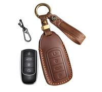 CZEMAM Leather Car Key Cover fit for Chery Tiggo 3 4 5 7 8 5X 2019 2020 | Key Case Protector fit for Arrizo 3 5 6 7 GX Glx Smart Key Accessories Car Key Fob Protector with Keychain 5 Buttons-Braun