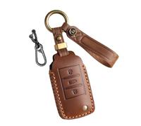 CZEMAM Leather Car Key Cover fit for Roewe RX3 RX5 RX8 I5 I6 EI5 EI6 ERX5 | Key Case Protector fit for MG ZS GT GS HS EZS MG3 MG5 MG6 Key Accessories Car key fob shell with Keychain 3 Buttons-Braun