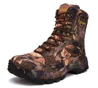 Czen Men's Military Boots, Waterproof Army Combat Boots, Tactical Safety Shoes, Outdoor Non-Slip Desert Hiking Boots, Camouflage Hunting Work Safety Shoes, brown, 9 UK