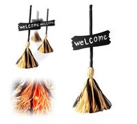 Czerio Floating Witch's Broom, Halloween Moving Magic Decorations, Dancing Witch's Broomstick with Spooky Sounds & Lighting, Halloween Animated Brooms for Indoor Outdoor Home Garden Party Decor (1)