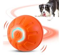 Czerio Interactive Pet Toy Automatic Rolling Ball, 2025 New Vibrating Dogs Ball Moving Dog Balls with LED Flash Light, Washable Durable Electronic Dog Toy Rechargeable Cat Toys (#-orange)