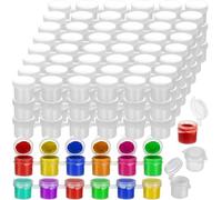 CZFLXLJ 150 Large Empty Paint Pots with Lids (5ml /0.17oz), Easy Open Acrylic Paint Container Strips Cup Pot for Classroom School Painting Art Supplies