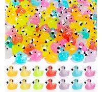 CZFLXLJ 56PCS Luminous Mini Resin Flamingos Tiny Flamingos Ducks Glow in The Dark, Cute Flamingo Figurines Miniature for DIY Garden Landscape Decor Cake Topper Craft