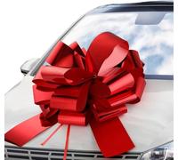 CZFLXLJ Big Red Car Bow, 18 Inch Large Bow for Present, Giant Christmas Pull Bows Huge Gift Wrapping Bows with Ribbon for Birthday Party Car Decorations