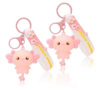 CZFSWT 2Pcs Axolotl Keychain, Cute Axolotl Party Favors and Gifts, Axolotl Accessories Suitable for Daily Key Storage and Luggage Decoration