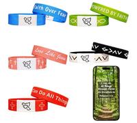 CZFSWT 5Pcs Tap To Pray Bracelet, Bible Verse Bracelets, Scripture Bracelets Suitable for Spiritual Support and Prayer Reminders