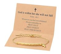CZFSWT God Is Within Her She Will Not Fall Bracelet, Bible Verse Bracelets, Christian Bracelets Suitable for Daily Accessories and Spiritual Inspiration