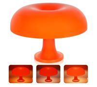 Czgor Orange Mushroom Lamp - 4000mAh Battery Operated Table Light With Touch, Dimmable 3 Light Modes, 70s Mid Century Modern for Desk Bedroom Living Room